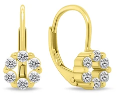 Brilio Silver Gold-plated dangling earrings with cubic zirconia EA1278Y