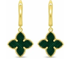 Brilio Silver Gold-plated dangle earrings with flowers EA1158YG