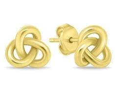 Brilio Silver Gold-plated jewelry set Intertwined knot SET271Y (chain, pendant, earrings)