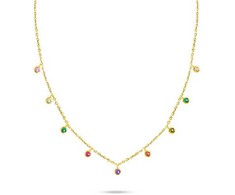 Brilio Silver Brilio Sidabrinis Gold-plated pakabukas with colored zircons NCL60Y