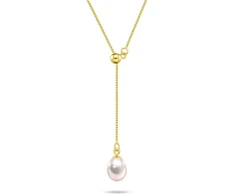 Brilio Silver Gold-plated pakabukas with real pearl NCL221Y