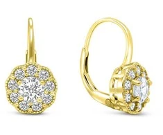Brilio Silver Brilio Sidabrinis Gold-plated sidabrinis dangling earrings with zircons EA333Y