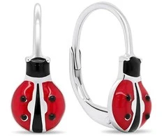 Brilio Silver Happy sidabrinis earrings for good luck Ladybugs EA435W