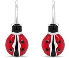 Brilio Silver Happy sidabrinis earrings for good luck Ladybugs EA435W