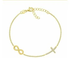 Brilio Silver Infinity &amp; Cross paauksuota apyrankė moterims BRC178Y