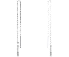 Brilio Silver Brilio Sidabrinis Long chain earrings with zircons EA1007W