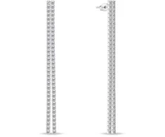 Brilio Silver Brilio Sidabrinis Long sidabrinis auskarai su cirkoniais EA948W