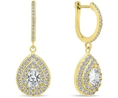 Brilio Silver Brilio Sidabrinis Luxurious auksinis-plated earrings with zircons EA488Y