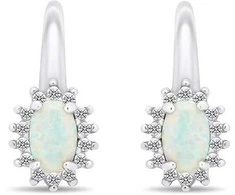 Brilio Silver Luxurious sidabrinis earrings with zircons and opals EA432W