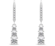 Brilio Silver Luxurious sidabrinis earrings with clear zircons EA1012W