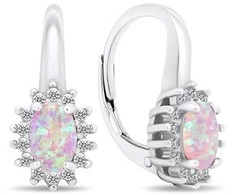 Brilio Silver Brilio Sidabrinis Luxurious sidabrinis earrings with zircons and opals EA432WP