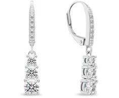 Brilio Silver Luxurious sidabrinis earrings with clear zircons EA1012W