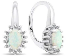 Brilio Silver Luxurious sidabrinis earrings with zircons and opals EA432W