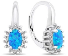 Brilio Silver Brilio Sidabrinis Luxurious sidabrinis earrings with zircons and opals EA432WB