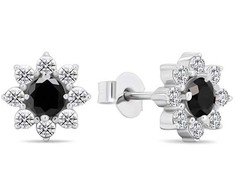 Brilio Silver Brilio Sidabrinis Matching sidabrinis earrings with zircons Flowers EA577WBC