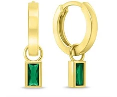 Brilio Silver Brilio Sidabrinis Minimalist round earrings 2in1 with cubic zirconia EA840YG