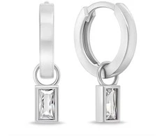 Brilio Silver Brilio Sidabrinis Minimalist round earrings 2in1 with cubic zirconia EA840W