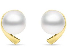 Brilio Silver Minimalist auksinis-plated earrings with real pearls EA595Y