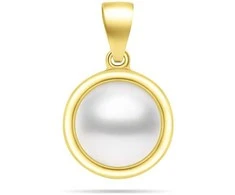Brilio Silver Brilio Sidabrinis Minimalist auksinis-plated pendant with real pearl PT89Y