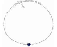 Brilio Silver Minimalistinė sidabrinė apyrankė Mėlyna Heart BRC30WB