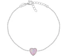 Brilio Silver Minimalistinė sidabrinė apyrankė Heart BRC123WP
