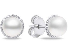 Brilio Silver Brilio Sidabrinis Minimalist sidabrinis auskarai su tikrais perlais EA620W