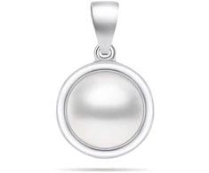 Brilio Silver Brilio sidabrinis minimalistinis sidabrinas pakabukas su tikrais perlais PT89W