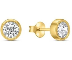 Brilio Silver Brilio Sidabrinis Gold-plated jewelry set with zircons SET220Y (pakabukas, earrings)