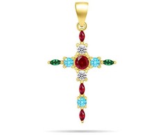 Brilio Silver Brilio Sidabrinis Original auksinis-plated pendant Cross PT87YRBW