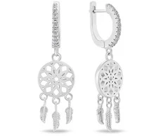 Brilio Silver Brilio Sidabrinis Originalūs sidabrinis kabantys auskarai Dream Catcher EA733W