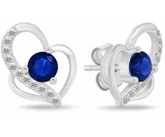 Brilio Silver Sidabrinis jewelry set with zircons Double heart SET294WB (chain, pendant, earrings)