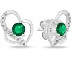 Brilio Silver Sidabrinis jewelry set with zircons Double heart SET294WG (chain, pendant, earrings)