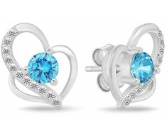 Brilio Silver Sidabrinis jewelry set with zircons Double heart SET294WAQ (chain, pendant, earrings)