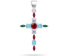 Brilio Silver Brilio Sidabrinis Original sidabrinis pendant Cross PT87WRBW