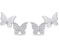Brilio Silver Brilio Sidabrinis Žaismingi sidabriniai auskarai Butterflies EA632W