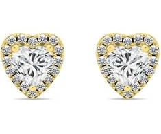 Brilio Silver Brilio Sidabrinis Romantic auksinis-plated earrings with zircons Hearts EA574Y