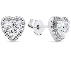 Brilio Silver Brilio Sidabrinis Romantic sidabrinis auskarai su cirkoniais Hearts EA574W