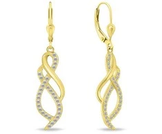 Brilio Silver Brilio Sidabrinis Sparkling auksinis-plated jewelry set with zircons SET222Y (pendant, earrings)