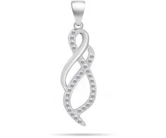 Brilio Silver Brilio Sidabrinis Sparkling sidabrinis jewelry set with zircons SET222W (pendant, earrings)