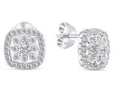 Brilio Silver Sparkling sidabrinis jewelry set with zircons SET217W (pendant, earrings)
