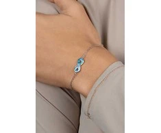 Brilio Silver Sidabrinė apyrankė su Mėlyna Opal Infinity BRC208WB