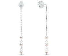 Brilio Silver Sidabrinis chain earrings with real pearls EA1286W