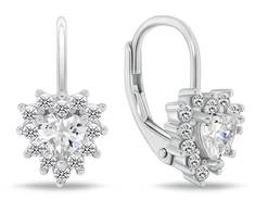 Brilio Silver Sidabrinis dangle earrings Hearts with zircons EA1266W
