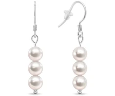 Brilio Silver Sidabrinis dangle earrings with real pearls EA1287W