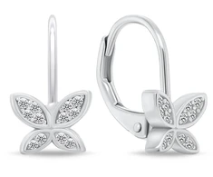 Brilio Silver Sidabrinis dangle earrings with zircons Butterfly EA1272W