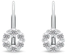 Brilio Silver Sidabrinis dangle earrings with cubic zirconia EA1278W