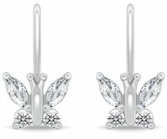 Brilio Silver Sidabriniai kabantys auskarai „Butterfly“ su cirkoniais EA1250W