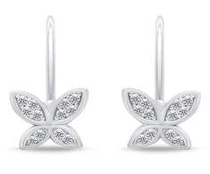 Brilio Silver Sidabrinis dangle earrings with zircons Butterfly EA1272W