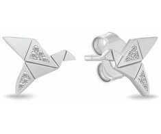 Brilio Silver Sidabriniai auskarai Origami paukštis su cirkoniais EA1183W