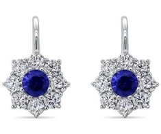 Brilio Silver Brilio Sidabrinis Sidabrinis earrings with clear and mėlynas zircons EA119WB